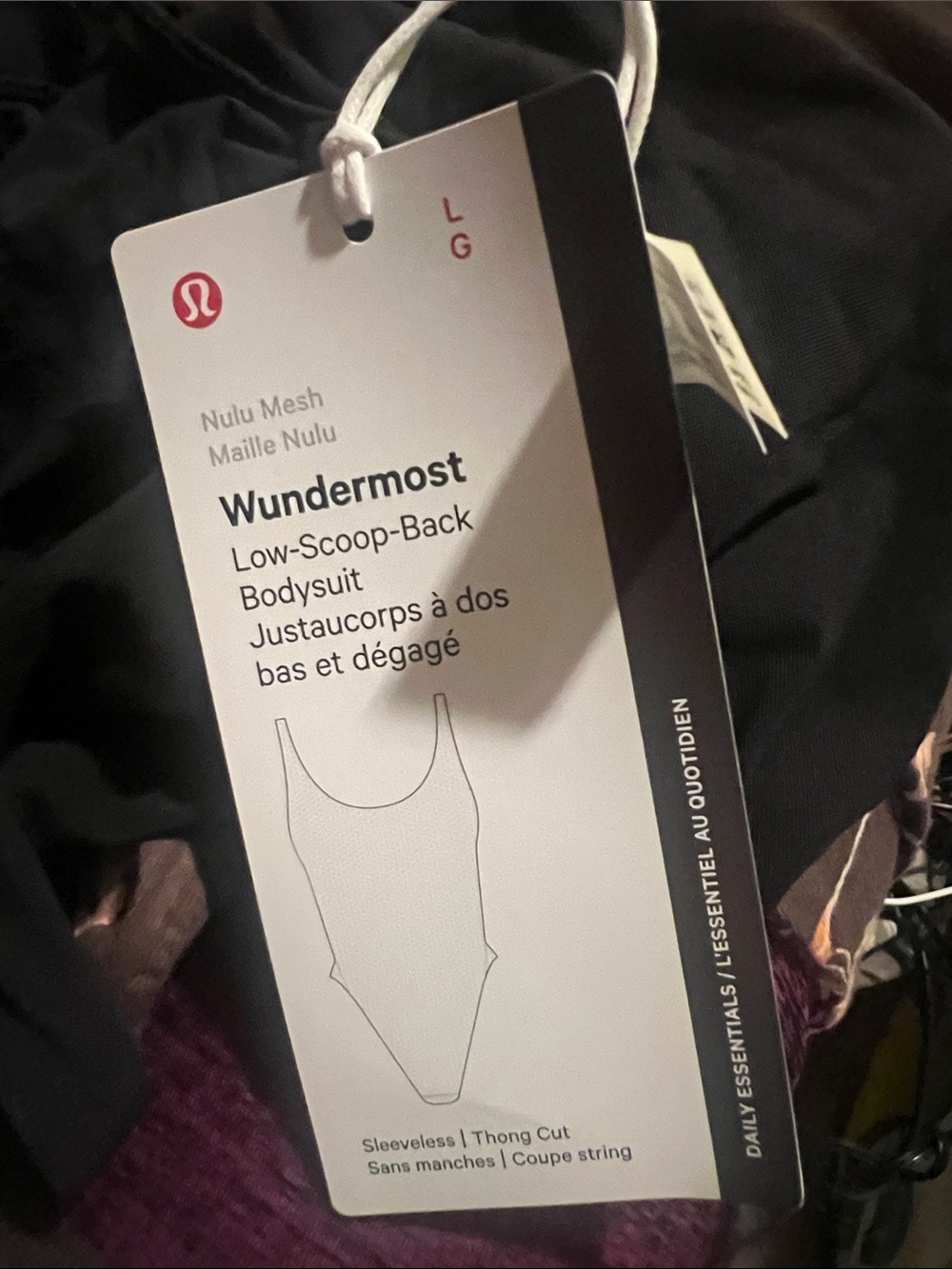 Lululemon Wundermost Mesh Low-Scoop-Back Bodysuit features a size large - Picture 8 of 8